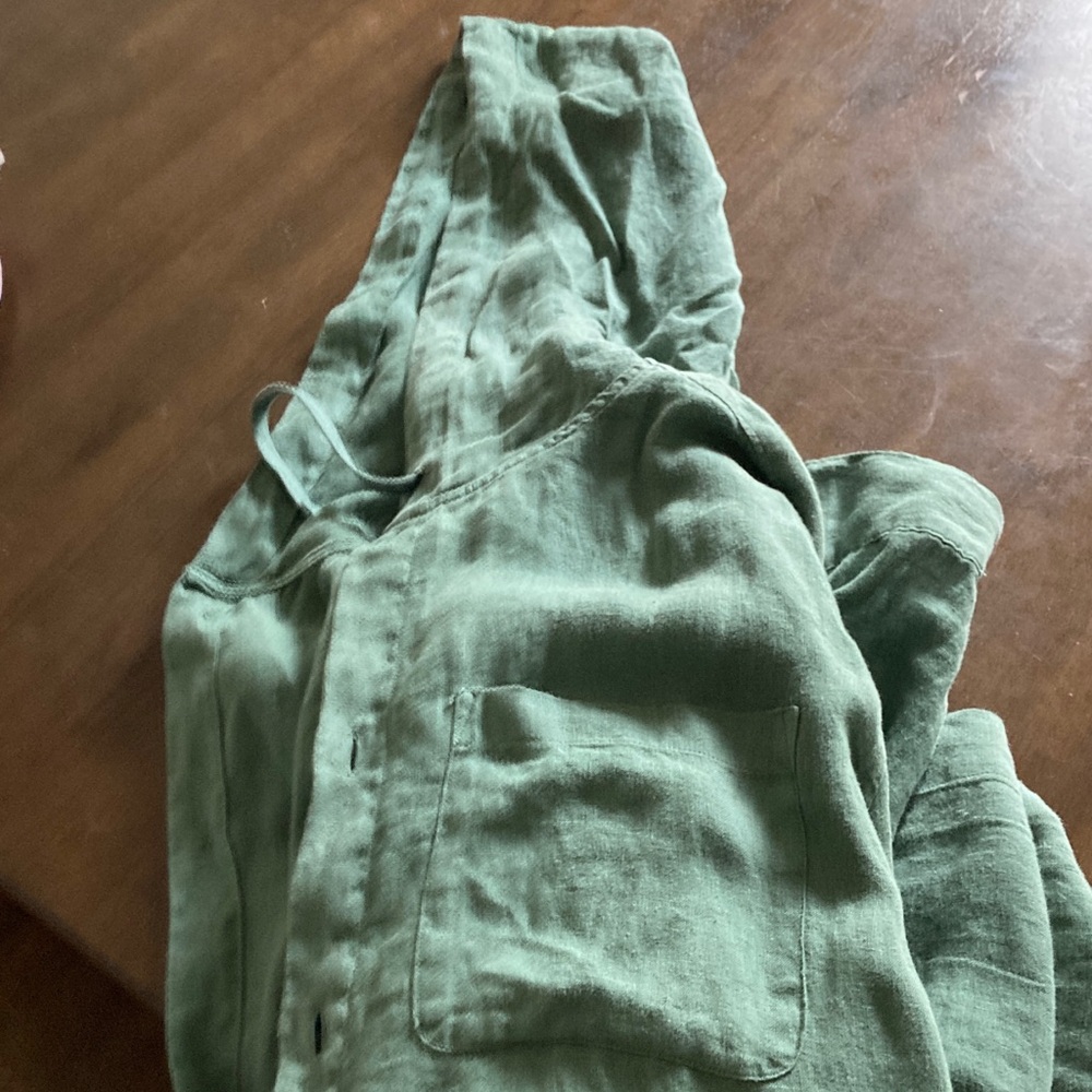 Caribbean Joe Olive Linen Jacket